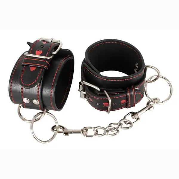 Algemas em Pele Sintética Bad Kitty Preto e Vermelho