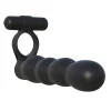 Anel com Dildo Fantasy C-Ringz Dupla Penetração Preto