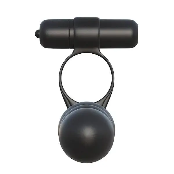 Anel com Dildo Fantasy C-Ringz Dupla Penetração Preto