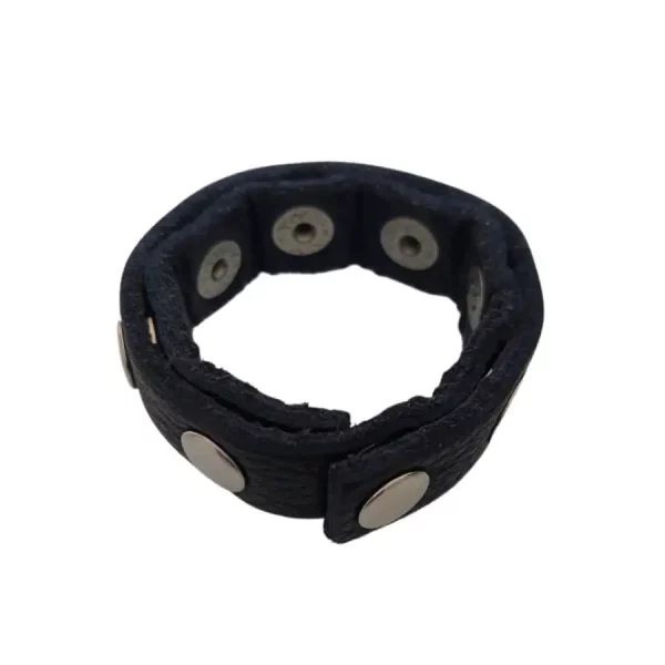 Anel em Couro Cock & Ball Rivets Snap Strap