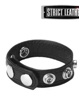 Anel em Couro com 5 Botões Speed Snap Cock Ring by Strict Leather