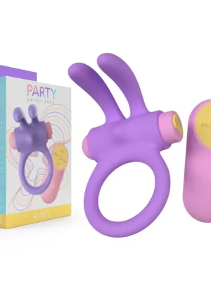 Anel Peniano Vibratório com Comando Riny Lilás