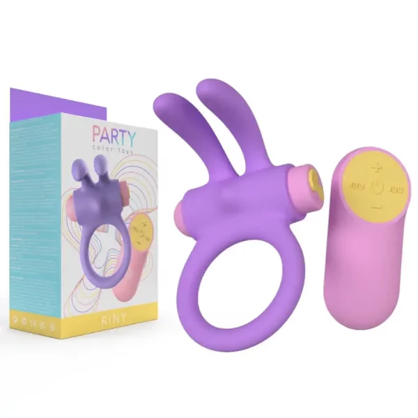Anel Peniano Vibratório com Comando Riny Lilás
