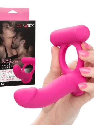 Anel Vibratório com Dildo Double Diver