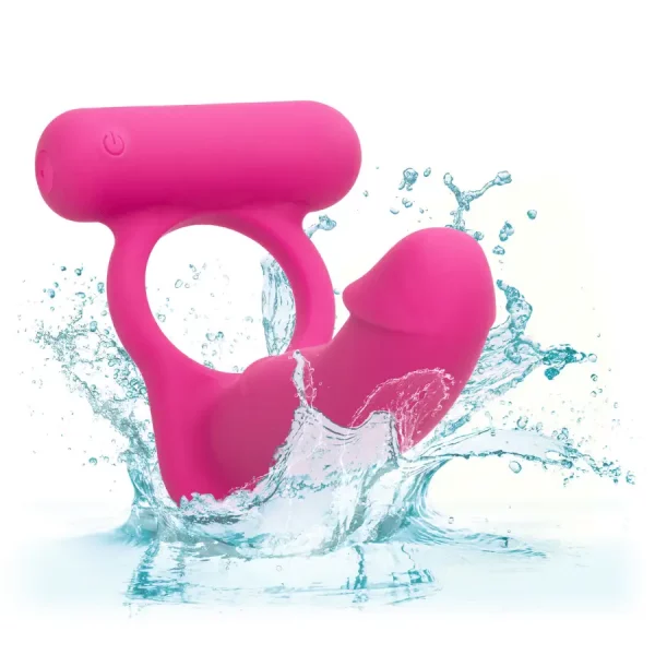 Anel Vibratório com Dildo Double Diver