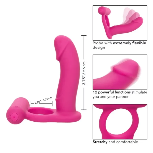 Anel Vibratório com Dildo Double Diver