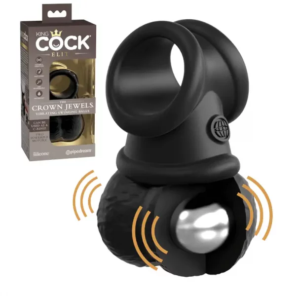 Anel Vibratório King Cock Crown Jewels Swinging Balls
