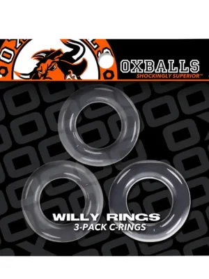Anéis Penianos Oxballs Willy Rings Clear 3 Pack