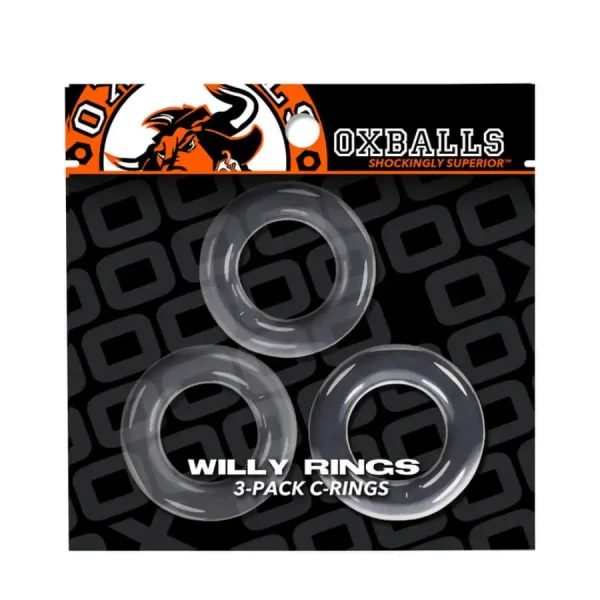 Anéis Penianos Oxballs Willy Rings Clear 3 Pack