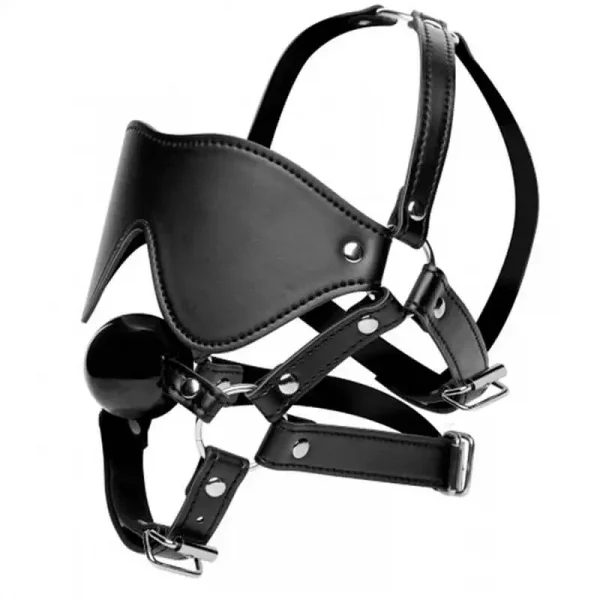 Arnês BDSM Blindfold + Ball Gag