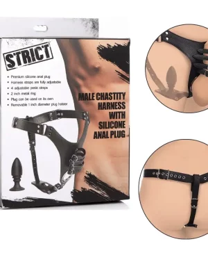 Arnês de Castidade Com Plug Anal