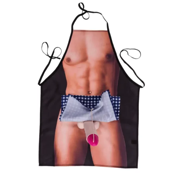 Avental Corpo Masculino com Pénis em Peluche