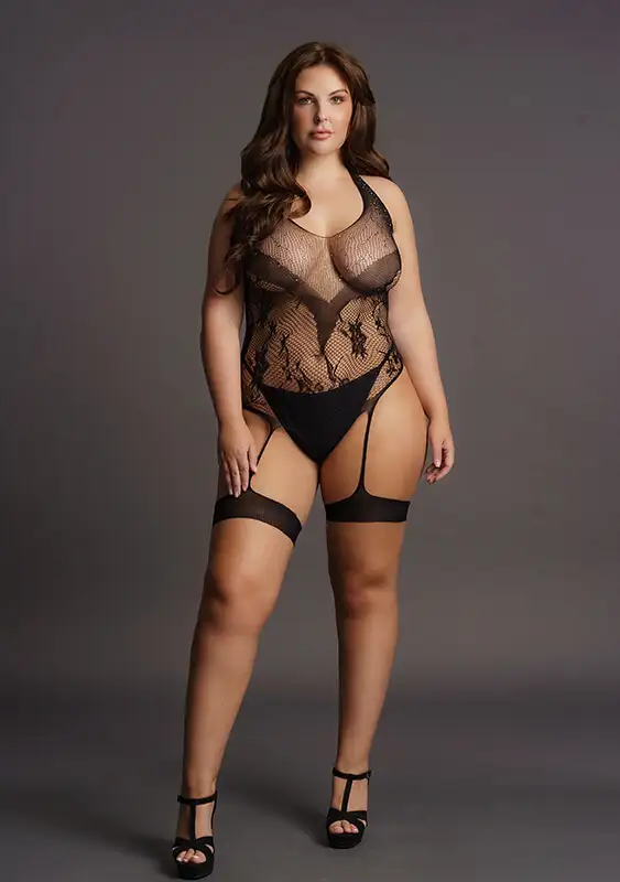 Body Crotchless Rhinestone Halter Le Désir by Shots Tamanho Grande