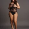 Body Net Design Contrasting Le Désir by Shots Tamanho Grande