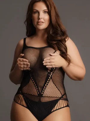Body Net Design Contrasting Le Désir by Shots Tamanho Grande