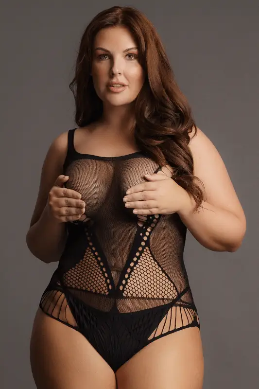 Body Net Design Contrasting Le Désir by Shots Tamanho Grande