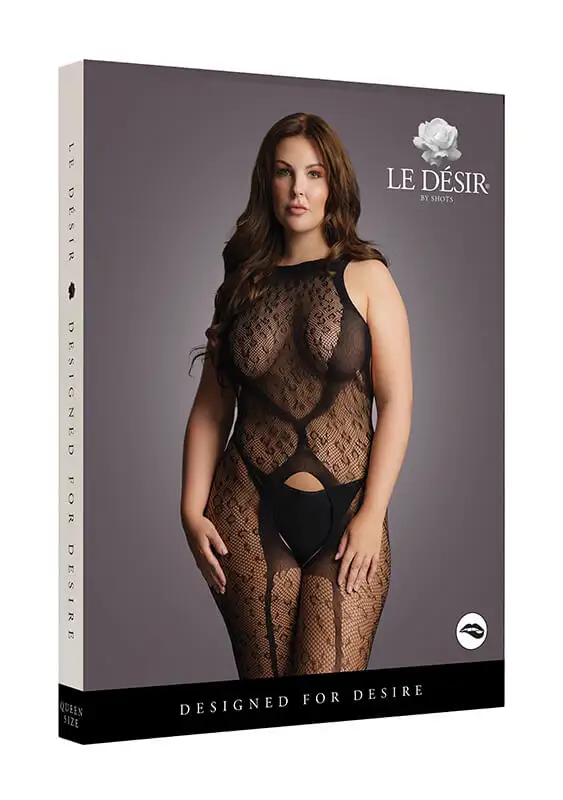 Bodystocking Crotchless Leopard Le Désir by Shots Tamanho Grande
