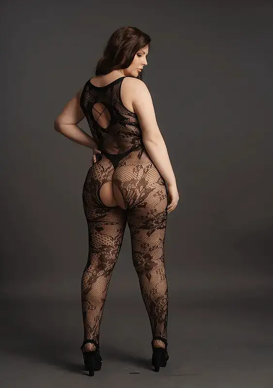 Bodystocking High Neck Lace Pattern Le Désir by Shots Tamanho Grande