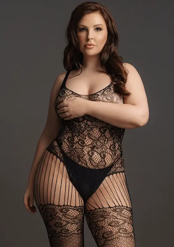 Bodystocking Lace Pattern Le Désir by Shots Tamanho Grande