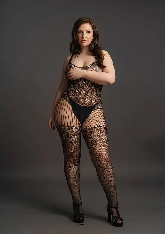 Bodystocking Lace Pattern Le Désir by Shots Tamanho Grande