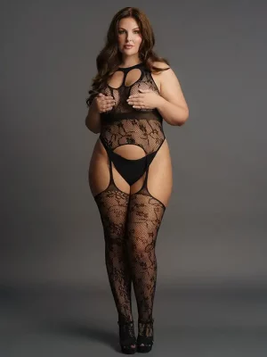 Bodystocking Lace Suspender With Round Neck Le Désir by Shots Tamanho Grande