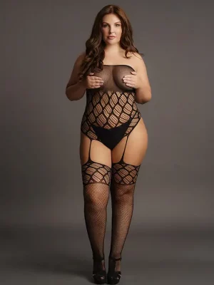Bodystocking Strapless Crotchless Teddy Le Désir by Shots Tamanho Grande