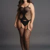 Bodystocking Suspender Net Pattern Le Désir by Shots Tamanho Grande