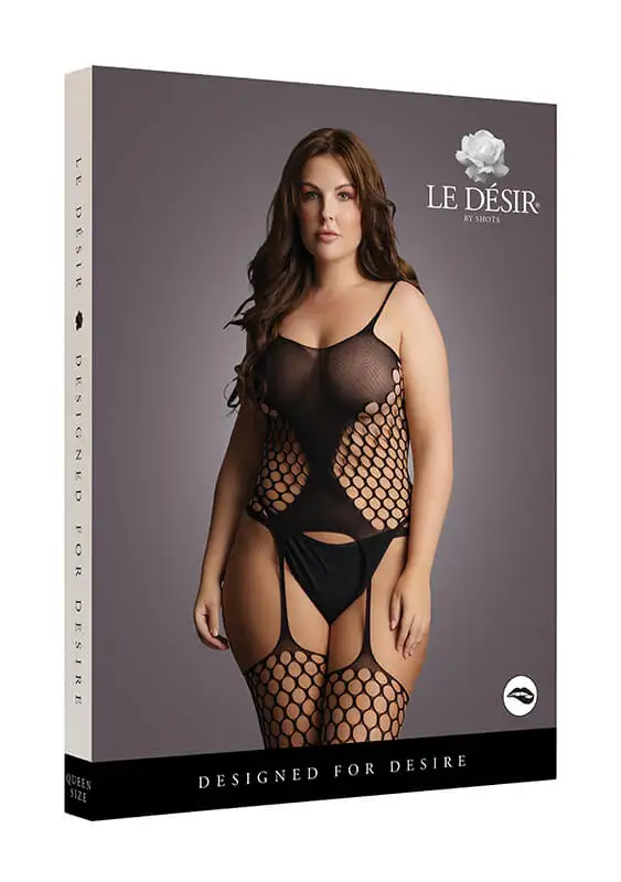 Bodystocking Suspender Net Pattern Le Désir by Shots Tamanho Grande