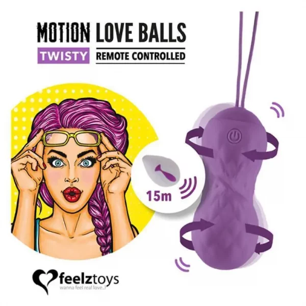 Bolas Vaginais com Vibração e Rotação Twisty Motion Love Balls
