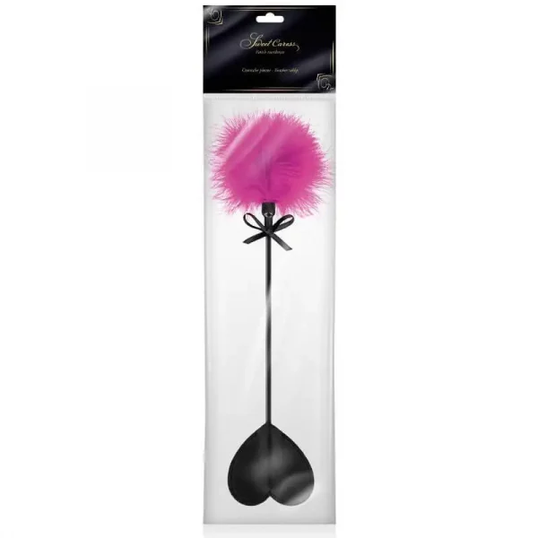 Chibata Coração com Pluma Fúcsia Sweet Caress