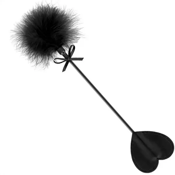 Chibata Coração com Pluma Preta Sweet Caress