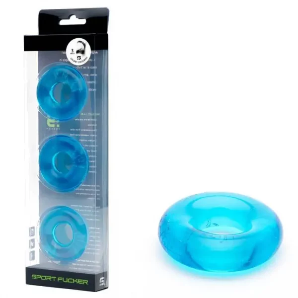 Chubby Cockring Azul Pack 3 by Sport Fucker