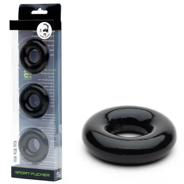 Chubby Cockring Preto Pack 3 by Sport Fucker
