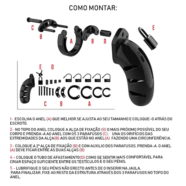 Cinto de Castidade Man Cage 04 Transparente