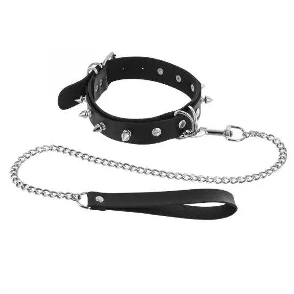 Coleira e Trela BDSM Choker Spikes & Leash