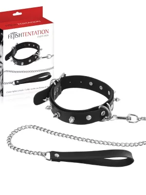 Coleira e Trela BDSM Choker Spikes & Leash
