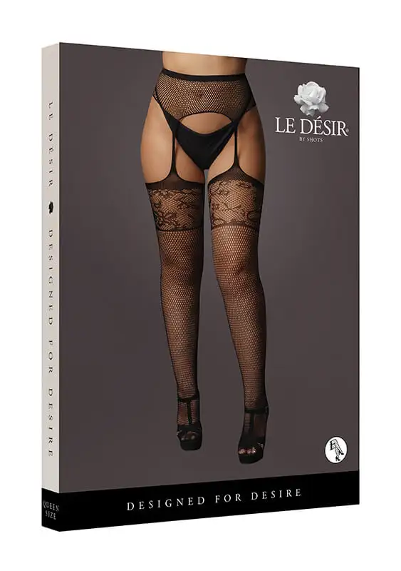 Collant Garterbelt With Lace Top Le Désir by Shots Tamanho Grande