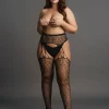 Collant Suspender Leopard Pantyhose Le Désir by Shots Tamanho Grande