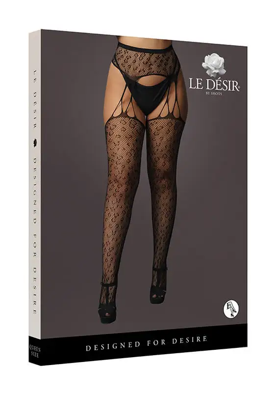 Collant Suspender Leopard Pantyhose Le Désir by Shots Tamanho Grande
