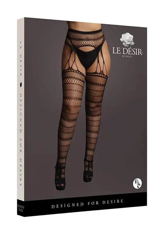 Collant Suspender Striped Pantyhose Le Désir by Shots Tamanho Grande