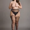 Collant Suspender Striped Pantyhose Le Désir by Shots Tamanho Grande
