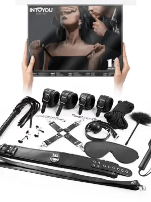 Conjunto BDSM 11 Acessórios Preto