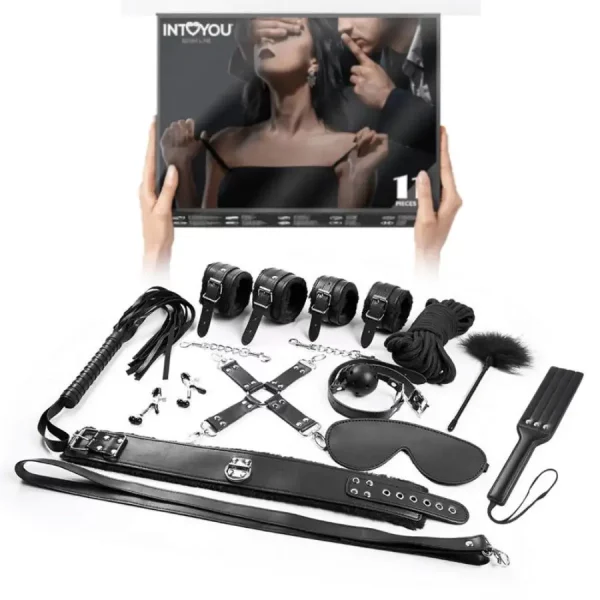 Conjunto BDSM 11 Acessórios Preto
