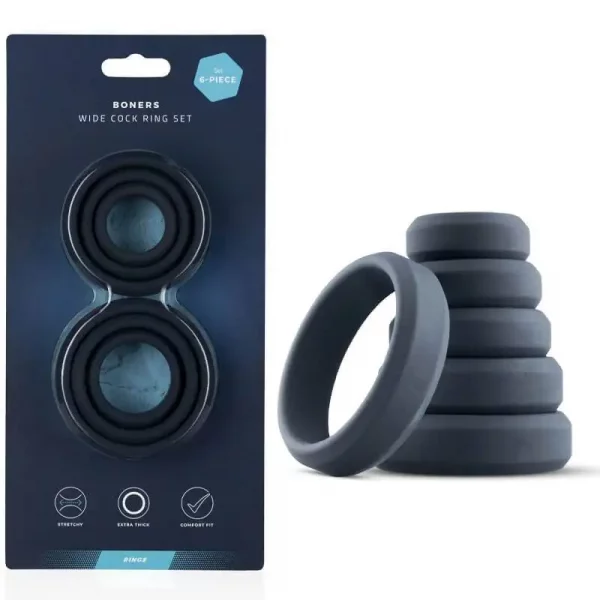 Conjunto de Anéis Penianos Boners 6 Piece Wide