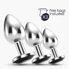 Conjunto de Plugs Metálicos com Cristal Preto Train Trio