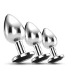 Conjunto de Plugs Metálicos com Cristal Preto Train Trio