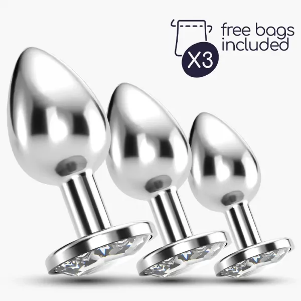Conjunto de Plugs Metálicos com Cristal Train Trio