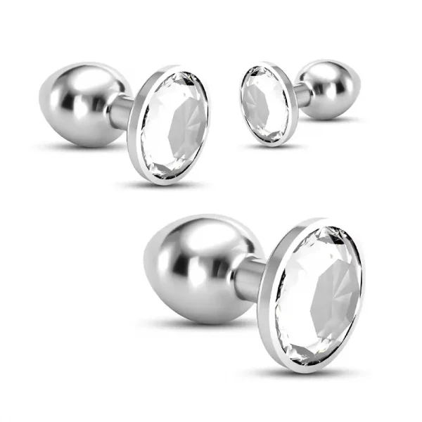 Conjunto de Plugs Metálicos com Cristal Train Trio