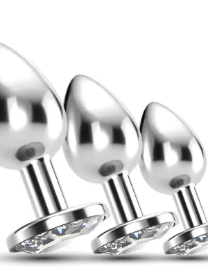 Conjunto de Plugs Metálicos com Cristal Train Trio