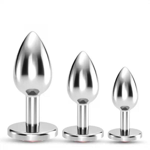 Conjunto de Plugs Metálicos com Cristal Vermelho Train Trio